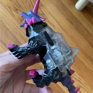 Black & Pink Geometric Dragon Figure with Clear Backpack